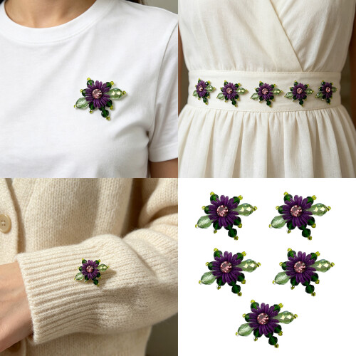 5 Stück künstliche Blumencluster aus Kunststoff,-Rosa 2
