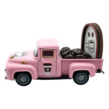 Retro-Mini-Metall-LKW mit 15 künstlichen Bohnen,-Rosa