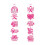 DIY Roze Bewustzijn Deur Decors Set-5 paar 2