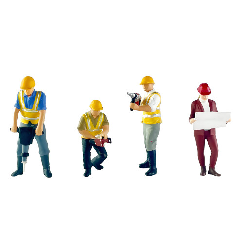 Miniature Resin Construction Building Worker Statues For-Suit