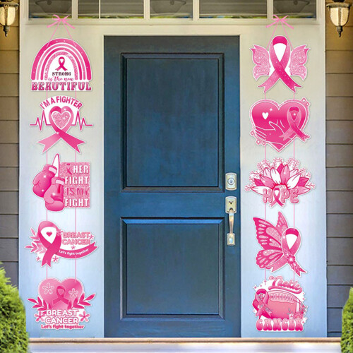 DIY Roze Bewustzijn Deur Decors Set-5 paar 2