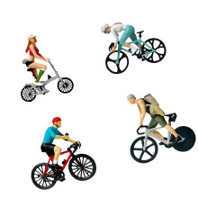 Fine Detailed 1/87 Resin Bicyclist Sculpture For Creative-Suit