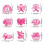 DIY Roze Bewustzijn Deur Decors Set-5 paar 4