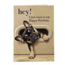 Cartoon Dog Illustrated Birthday Card Puppy Themed Birthday-G