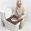 Premium PU Leather Waterproof Commode Chair Pad 10cm-brown 3