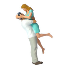 Attractive Mini Couple Hug Sculpture Romance Perfect for-White
