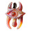 Demons Eyes Glass Crystal Dangle-devil horns purple. amber 1