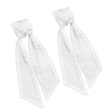 2 Stuks Geschulpte Lint Sjerp Voor Voordeur Krans Garland-Wit