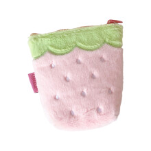 Cosmetic Bag Plush Fruit Designs Carry Case For Jewelry-Pink