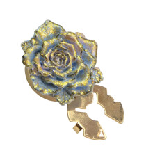 Stylish Floral Accent Cufflinks Add Elegant To Suits-blue gold