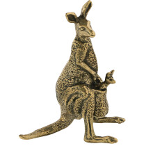 Metal Kangaroos Statues with Baby Animal Sculptures Kangaroos