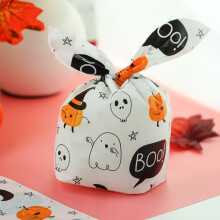 Halloween wrapping paper PE candy bags 48 pcs white