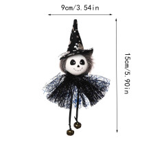 Halloween hanging gnome ornament with gauze skirt and bell