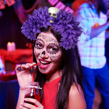 Halloweenská ozdoba lebky na vlasy a čelenky