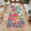Modern abstract runner rug non-slip low pile 2 ft x 6 ft red 1