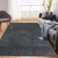 Harperlare Modern Shaggy Runner Rug Dark Gray 2 ft x 8 ft