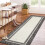 Brown bordered runner rug washable low pile non-slip 2 ft x 1