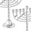 Menorah Hanukkah à 9 branches pour Shabbat, Tabernacle,-argent 7