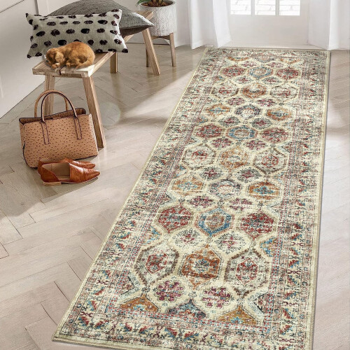 Oriental Vintage Runner Rug Non-Slip 2 ft x 6 ft