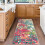 Modern abstract runner rug non-slip low pile 2 ft x 6 ft red 4