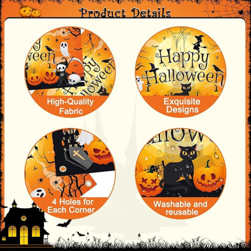 Halloween Pumpkin Banner Backdrop 71x47 in 2