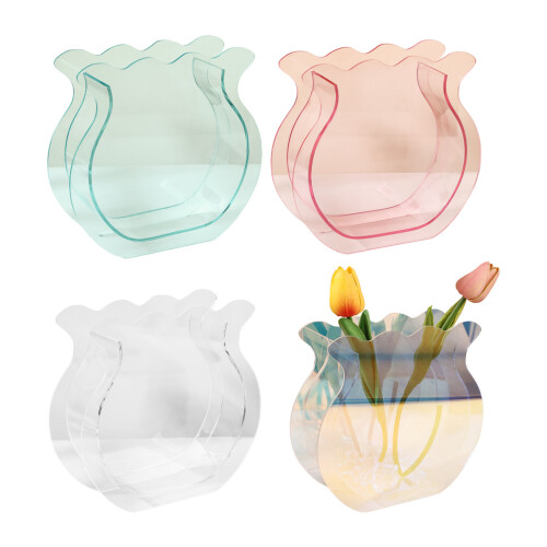 Multipurpose Clear Acrylic Vases For Flowers-Sky Blue 1