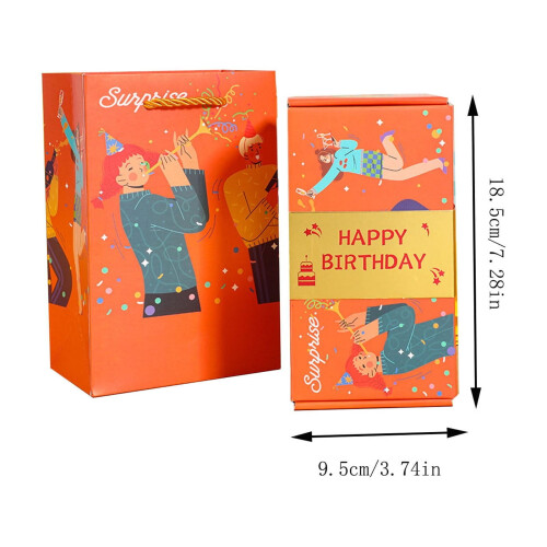Überraschungs-Geburtstagsgeschenkbox mit rotem Umschlag, romantisch (1 Stück) 2