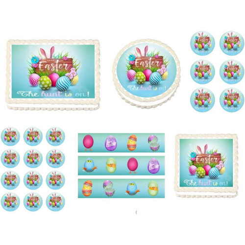Easter cake strips edible pre-cut border set of 3 2