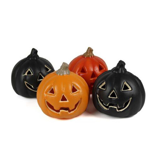 Halloween blow mold pumpkin light orange plastic Jack O 2