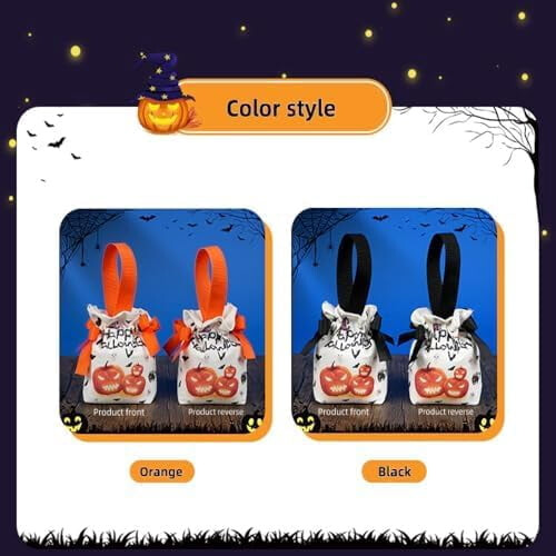Halloween-karkkipussi, kangaskassi, kurpitsa, lapsille, 2 kpl 2
