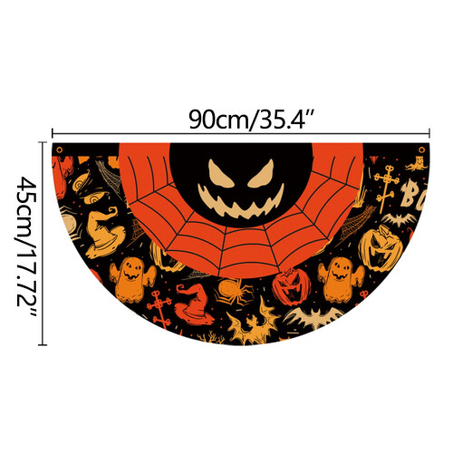 Halloween-flagg i vifteform, 45 x 90 cm, polyester 2