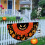 Halloween-flagg i vifteform, 45 x 90 cm, polyester 4