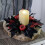 Halloween artificial rose candle ring wreath black maple 5