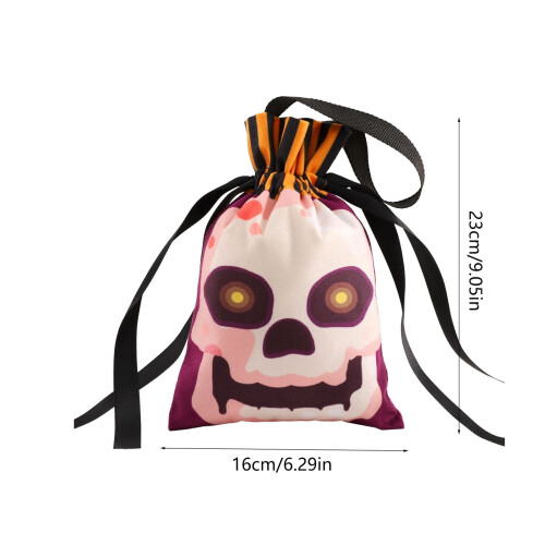Halloween candy bags ghost pattern drawstring reusable 2