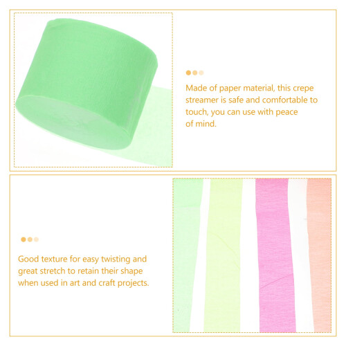 Fluorescent Crepe Paper Streamers Assorted Colours 1
