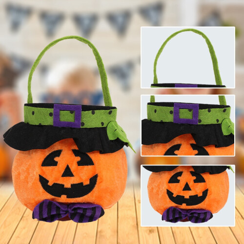 Halloweenpumpa godispåsar set med 2 i flanell 2