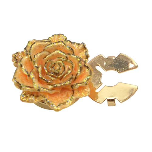 Resin And Alloy Cufflinks Features Delicate Flower-orange1