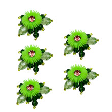 5 Stück handgewebte Blumencluster aus Kunststoff,-grünes Gras