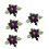 5 stuks kleine plastic bloemenclusters plastic- dieppaars 1