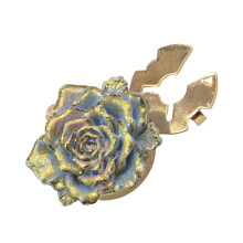 Elegant Floral Cufflinks For Men And Women For Formal-blue gold