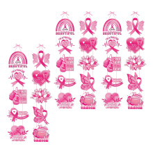 Roze lint Borstkanker Bewustzijn Deurhangers DIY Papier-3 paar