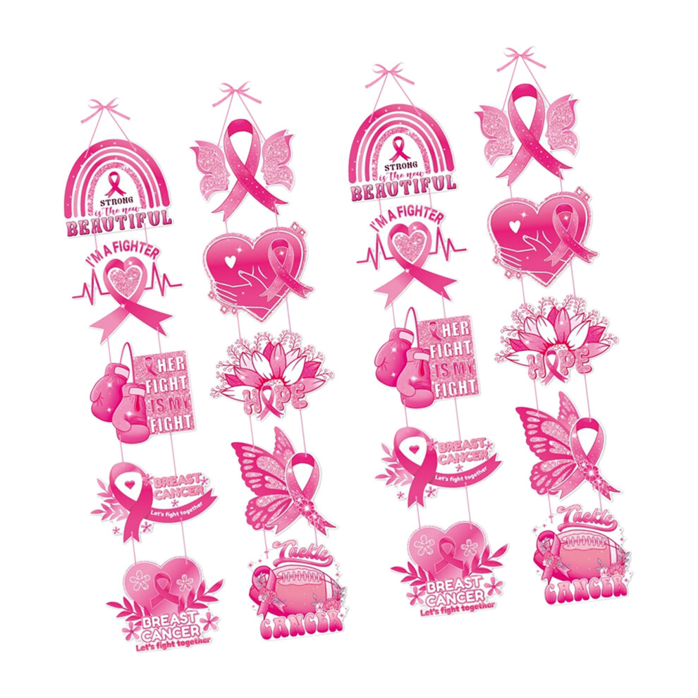 Pink Ribbon Breast Cancers Awareness Door Hangers Diy-2 Pairs