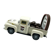 Legierungs-Kaffee-LKW-Modell, Retro-Sammlerstück-Cremiges Weiß