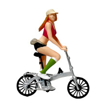 1/87 Scale Cycling Man And Women Figure for Creative- 1162