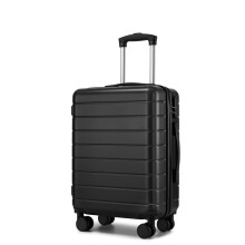 (Black, 20Inch) Cabin 20Inch Lightweight Luggage Hard Shell ABS Suitcase With 4 Wheels And 3-digit Combination Lock