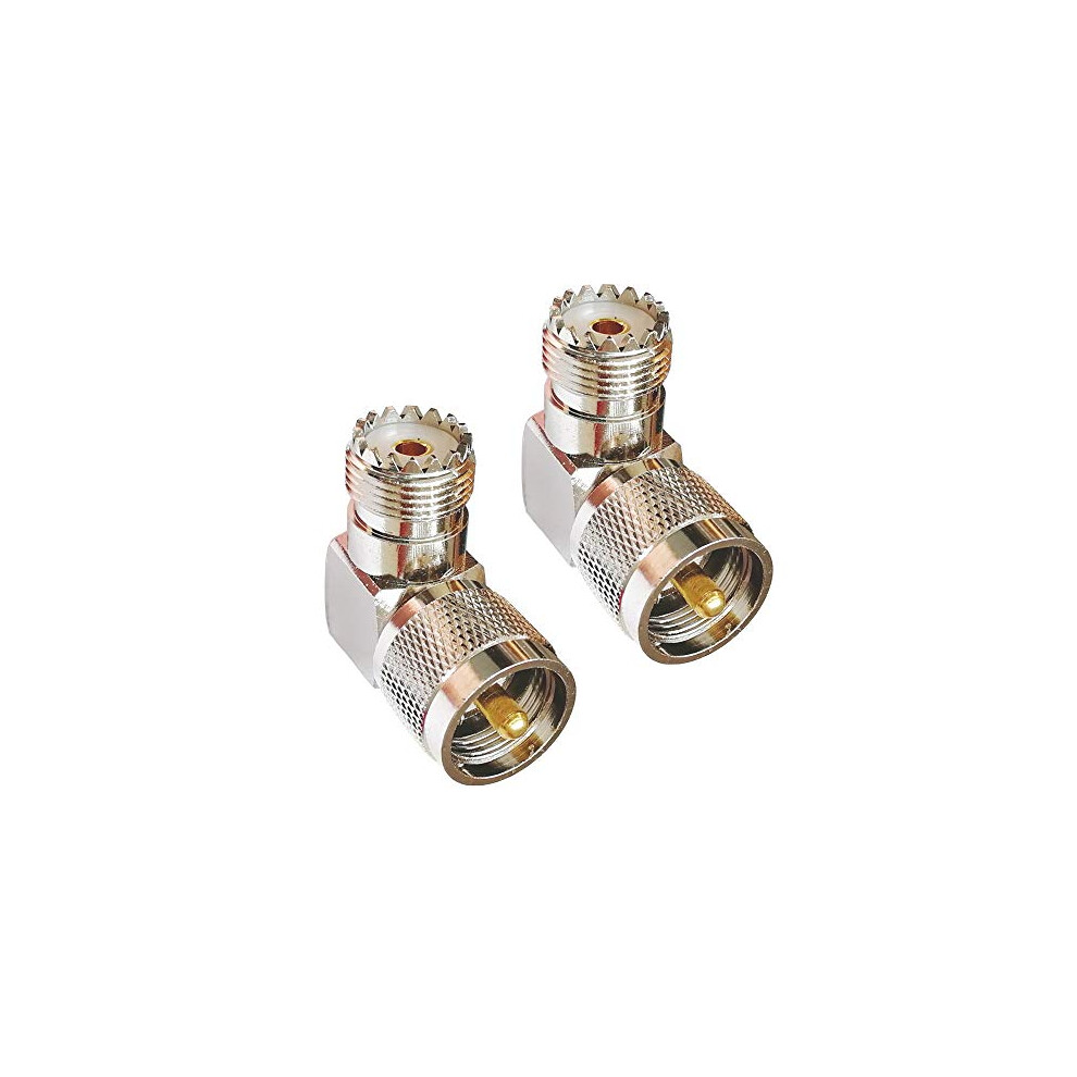 Uhf Pl259 Right Angle Adapter 2Pcs, Lowloss 50 Ohm Coax Connector Male To Female For Ham Radio 9330225827078