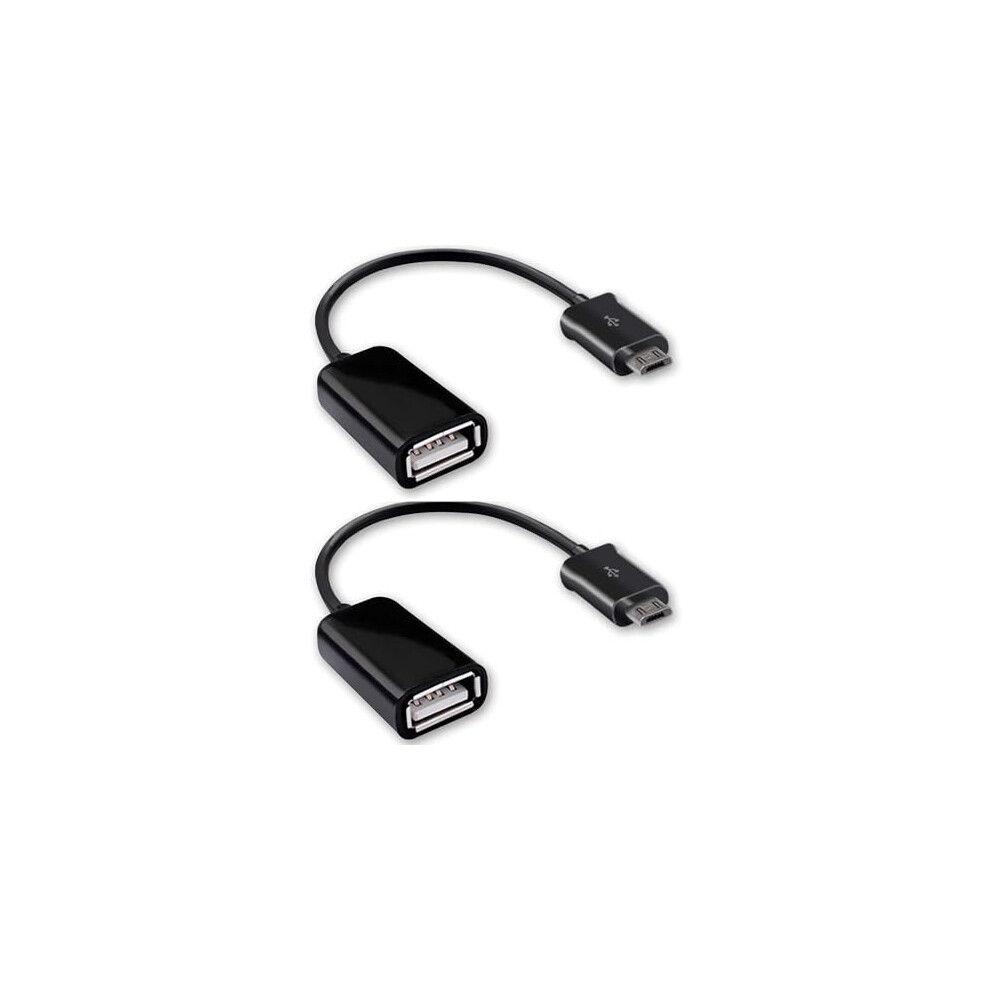 Micro Usb Otg Adapter Cable 2 Pack, Speed Data Transfer, Plug And Play For Android And Tablet (Black) Black 9330225827139