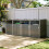 Garden Metal 4 Bin Storage Shed Garbage Can Storage, Grey 2
