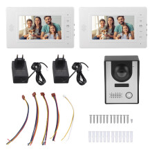 Videodeurintercomset met bedrade signaalverbinding, groothoekcamera met nachtzicht, 7-inch TFT-scherm voor binnenmonitor, tweeweg intercomsysteem.