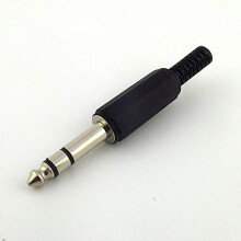 1/4 Inch Stereo Jack Plug 6.35mm Audio Connector with Corrosion‑Resistant Contacts and Easy Solder Connection